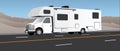 RV camping trailer on highway