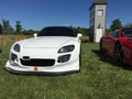 White S2000 at a cars and coffee event