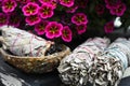 White Sage Bundles and Abalone Shell Royalty Free Stock Photo