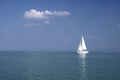 White sailboat on Lake Balaton