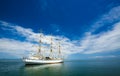 white Sailboat sky and ocean Royalty Free Stock Photo