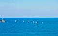 The white Sailboats at sea nautical yacht