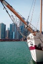 White Sailing Ship, Lake Michigan, USA Royalty Free Stock Photo