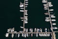 White sailing yachts in the sea top view Royalty Free Stock Photo