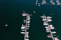 White sailing yachts in the sea top view Royalty Free Stock Photo