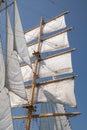 White sails of an old sailing ship Royalty Free Stock Photo