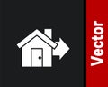 White Sale house icon isolated on black background. Buy house concept. Home loan concept, rent, buying a property Royalty Free Stock Photo