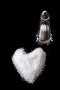 White Salt Heart Royalty Free Stock Photo