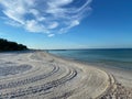 White sand beach with beautiful cloud formation, Coquina Beach, Anna Maria Island, Florida Royalty Free Stock Photo
