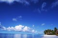 White sand beach and blue blue sky