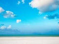 White sand beach with blue sky and cloud over sea Royalty Free Stock Photo