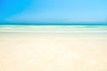 White sand beach and clear sea water under blue sky Royalty Free Stock Photo