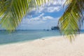 White sand beach in Grand Cayman islands, Georde town. Cruise sh Royalty Free Stock Photo