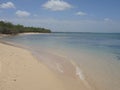 The white sand beach and the heavenly turquoise sea