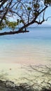 The white sand beach and the heavenly turquoise sea