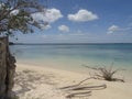 The white sand beach and the heavenly turquoise sea