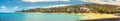 Panorama on the beach of Roches Noires - Tourist site in Saint-Gilles-LEs-Bains - Reunion Island Royalty Free Stock Photo