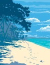 White Sand Beach in Santa Fe Bantayan Island Cebu Philippines WPA Art Deco Poster