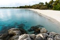 White Sand Beach Scenery at Day time in Great Keppel Island,Queensland,Australia Royalty Free Stock Photo