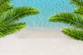 White sand beach and tropical sea with palm tree. Royalty Free Stock Photo