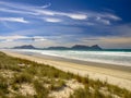 White Sand Beach at Waipu With Beautiful Blue Sky Royalty Free Stock Photo