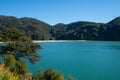 White sand beach in the Abel Tasman National Park, Bark Bay, New Zealand Royalty Free Stock Photo