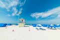 White sand and blue sky in Clearwater beach in Florida