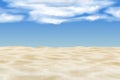 White sand with bright blue sky.