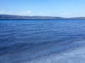 white sand in Burdur Salda lake. limestone beach