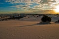 White Sand Dune National Park Long Shadows Desert Mountains NM Royalty Free Stock Photo