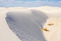 White sand dunes and blue cloudy sky in New Mexico desert Royalty Free Stock Photo