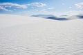 White sand dunes and blue cloudy sky in New Mexico desert Royalty Free Stock Photo