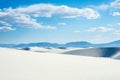 White sand dunes and blue cloudy sky in New Mexico desert Royalty Free Stock Photo