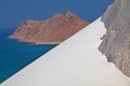 White sand dunes on granite rocks