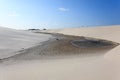 White sand dunes panorama from Lencois Maranhenses National Park, Brazil Royalty Free Stock Photo