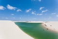 White sand dunes panorama from Lencois Maranhenses National Park Royalty Free Stock Photo