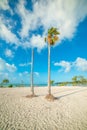 White sand and palms in Florida Keys Royalty Free Stock Photo