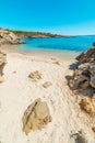 White sand and rocks by the sea in Sardinia Royalty Free Stock Photo