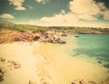 White sand by the sea in Alghero in vintage tone Royalty Free Stock Photo