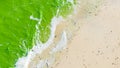 White sand sea shore and green wave Royalty Free Stock Photo