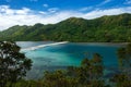 White sand strip on Vigan island snake Island in El nido region of Palawan in the Philippines Royalty Free Stock Photo