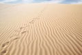 white sand texture with footprints in the dunes Royalty Free Stock Photo