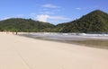 White sand and waves at Mawun beach Lombok