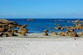 White sandy beach, bretagne, france Royalty Free Stock Photo