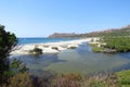 White sandy beach in the Mediterranean Sea