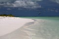 White sandy beach in Motu Tabu Islet Royalty Free Stock Photo