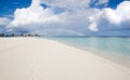 White sandy beach and rainbow Royalty Free Stock Photo