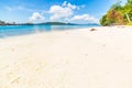 White sandy beach and turquoise water in Indonesia