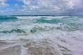 White sandy beach of Varadero. Magnificent coast of the Atlantic ocean. Cuba.