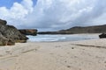 White Sandy Deserted Beach on the East Coast of Aruba Royalty Free Stock Photo